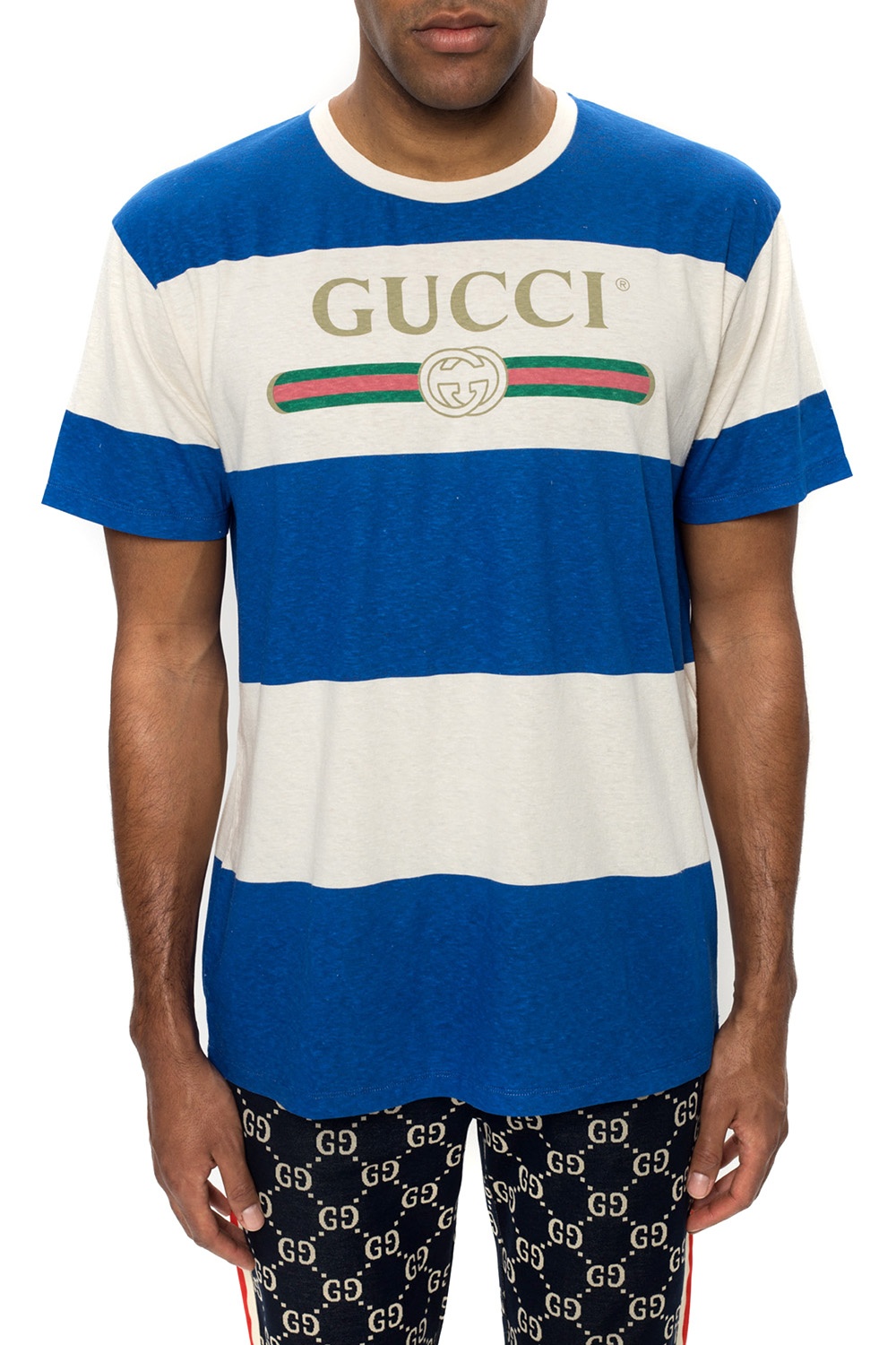Gucci Patterned T-shirt with 'Web' stripe | Men's Clothing | Vitkac